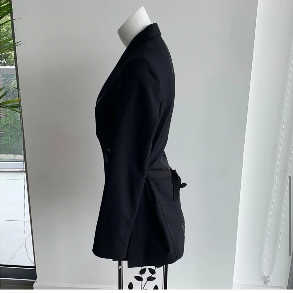 D’deMoo black women’s tuxedo jacket blazer, zipper closure, size S - Picture 8 of 16